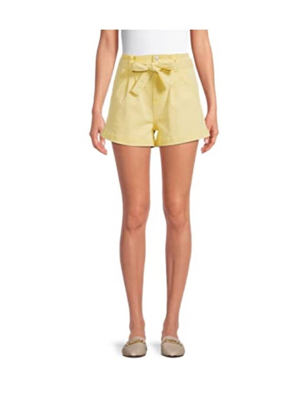 No Boundaries Junior's Yellow Paper Bag Shorts - X-Large